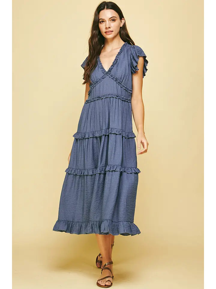 Midnight Tide Midi Dress