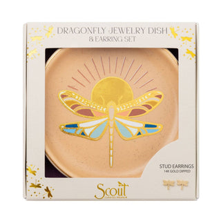 Scout Jewelry Dish & Stud Earring Set - Dragonfly/Terracotta