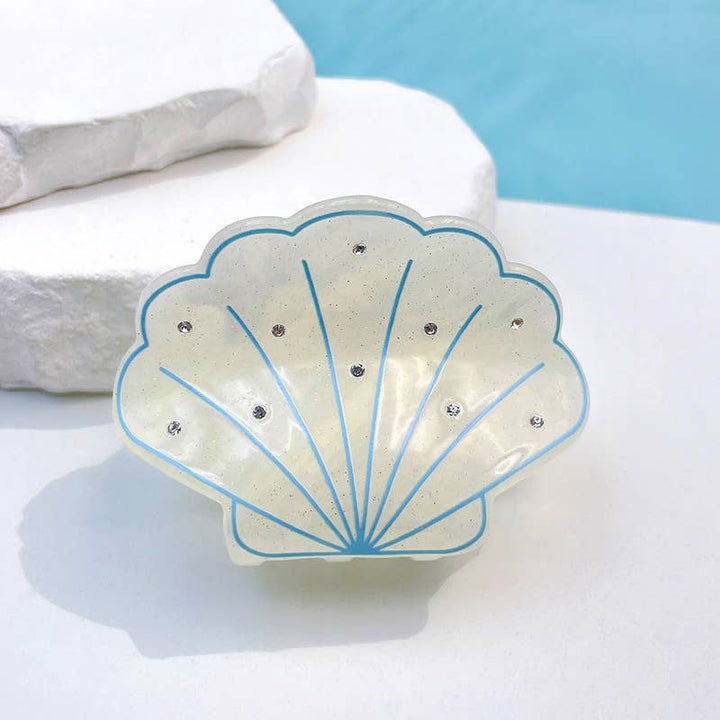Sparkly Shell-Shaped Hair Claw, Beach Claw Clip