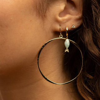 Splendid Iris Lightly Hammered Open Circle Earrings