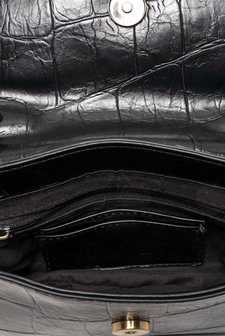 Wilma Faux Croc Mini Flap Top Handle Crossbody