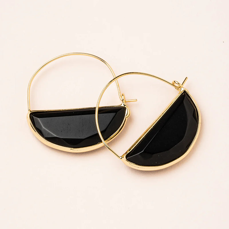 Scout Curated Wears - Stone Prism Hoop - Black Spinel/Gold