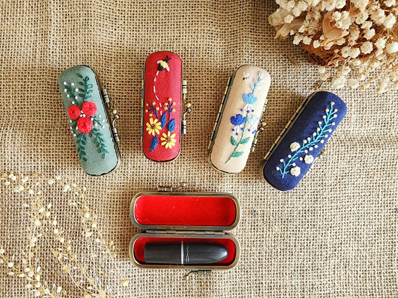 Vintage Embroidered Lipstick Case (NO MIRROR)