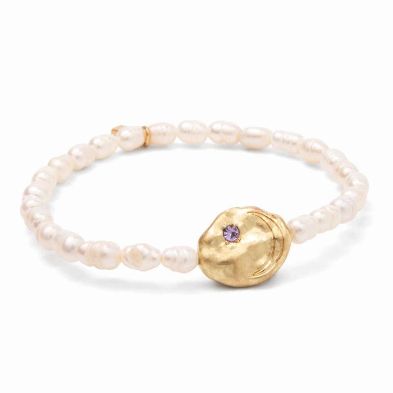 Pearl Affirmation Bracelet - Protection/Gold