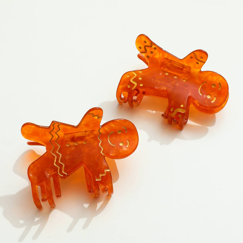 Gingerbread Man and Lady | Holiday Claw Clip