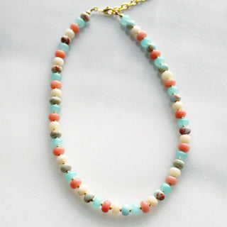 Desert Morning Stone Candy Necklace, Pastel Layering