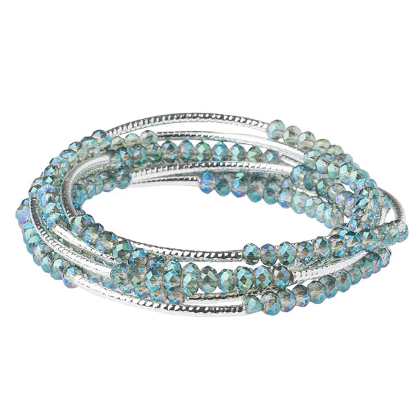 Stone Scout Wrap Necklace/Bracelet : Seabreeze/Silver