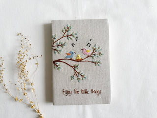 Handmade Journal with Cute Embroidery & Inspirational Quote, Collection Rory ✅