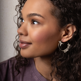 Scout Refined Icon Earring - Hummingbird Hoop/Silver