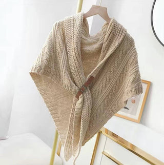 Handcrafted Buckle Triangular Shawl