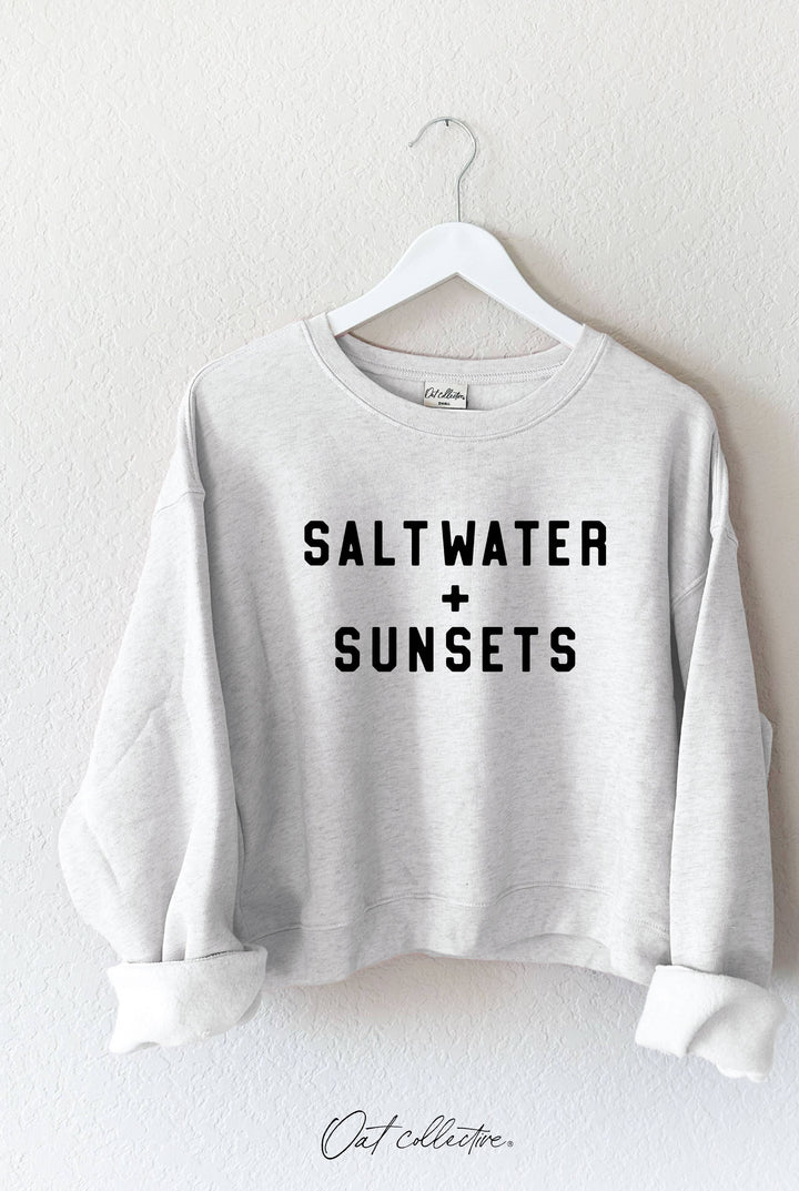 SALTWATER AND SUNSETS Mid Graphic Sweatshirt - White Heather