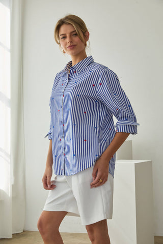 Stars & Stripes Button-Down Blouse