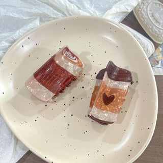 Simulation Coffee & Croissant Hair Claw Clips