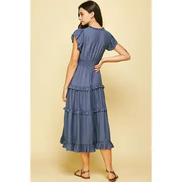 Midnight Tide Midi Dress