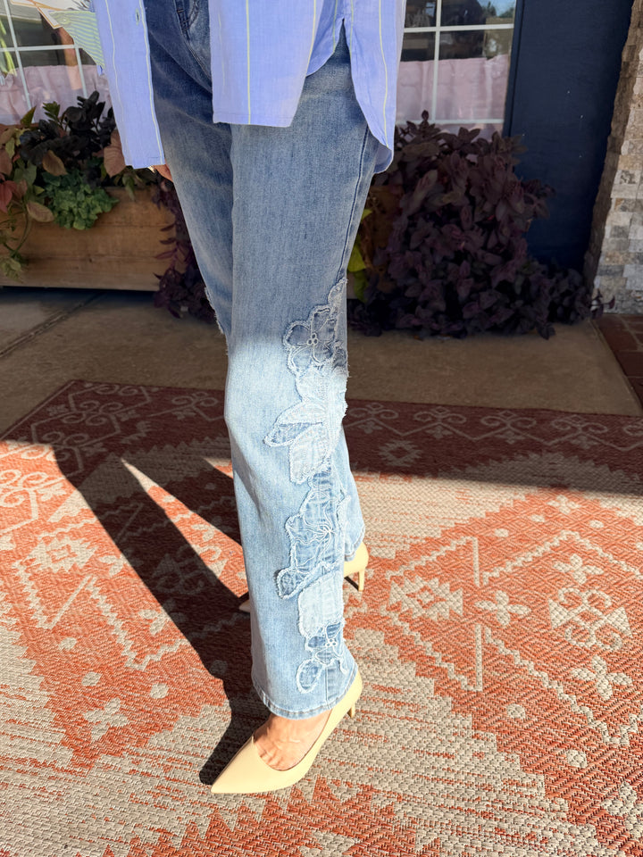 Tribal Sophia Curvy Flare w/ Denim Applique