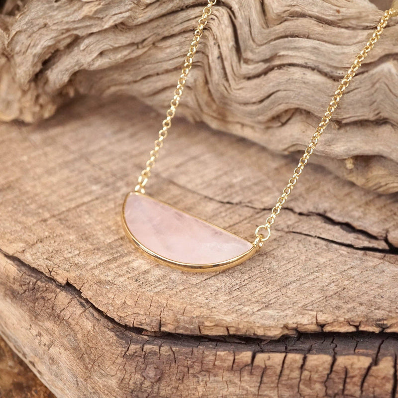 Semi Precious Dainty Necklace - Pink Green White