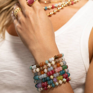 Splendid Iris Colorful 8mm Stone Bracelets