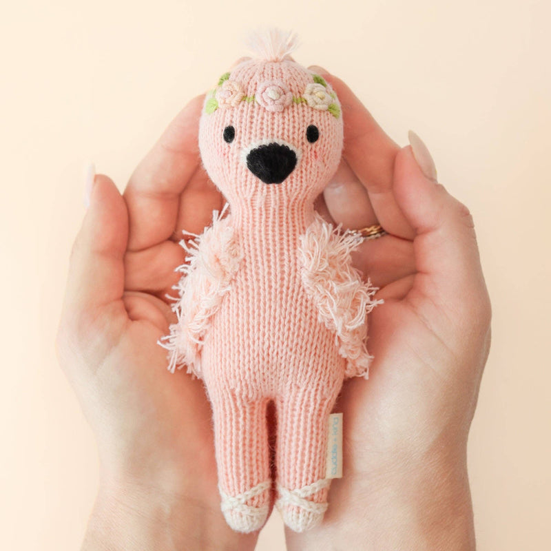 Cuddle+Kind Tiny Penelope the flamingo, gives 10 meals