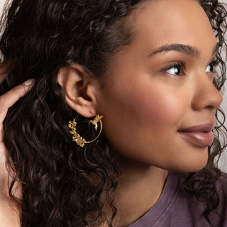 Scout Refined Icon Earring - Hummingbird Hoop/Gold