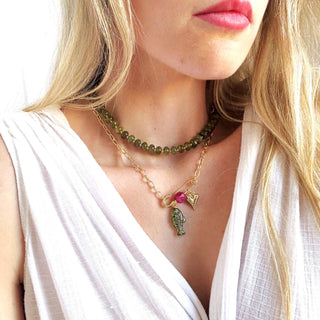 Willow Candy Bead Necklace, Handmade Fall Jewelry Trendy