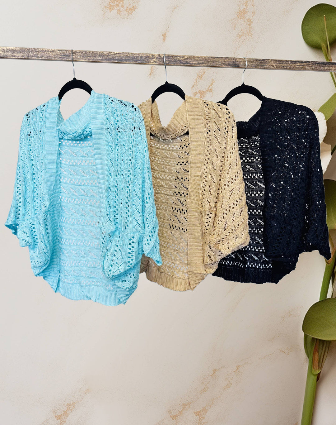 Two-Way Hollow Out Open-Front Sweater/Scarf