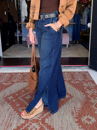 Liverpool Weekender Wide Leg with Side Slit 32" Inseam - Duskfall