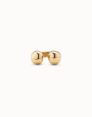 UNOde50 Open ring with two beads - Gold