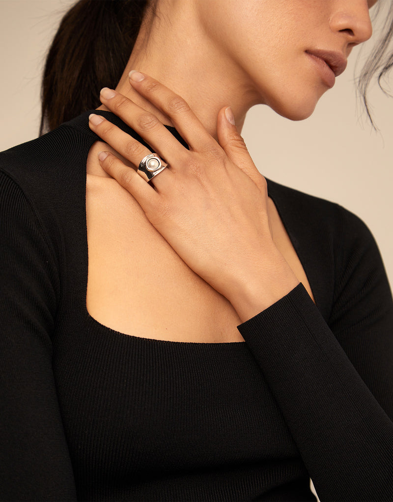 UNOde50 Ring with pearl - Sterling Silver