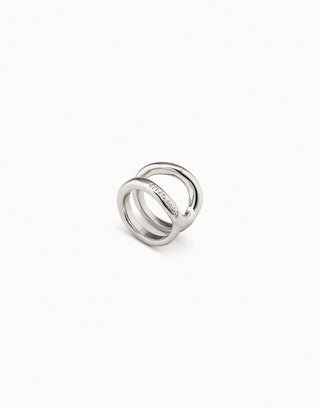 Unode50 Double curved ring - Silver