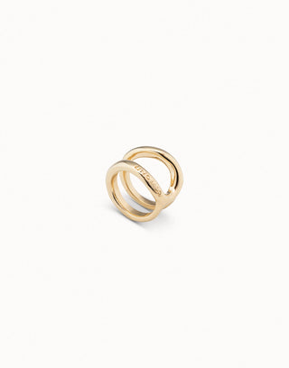 UNOde50 Double curved ring - Gold