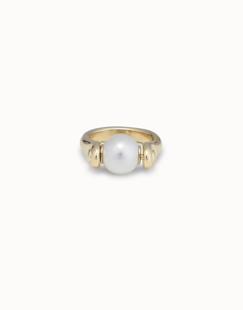 UNOde50 Ring with small pearl - Gold