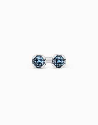 UNOde50 Silver Ring with Two Blue Crystals