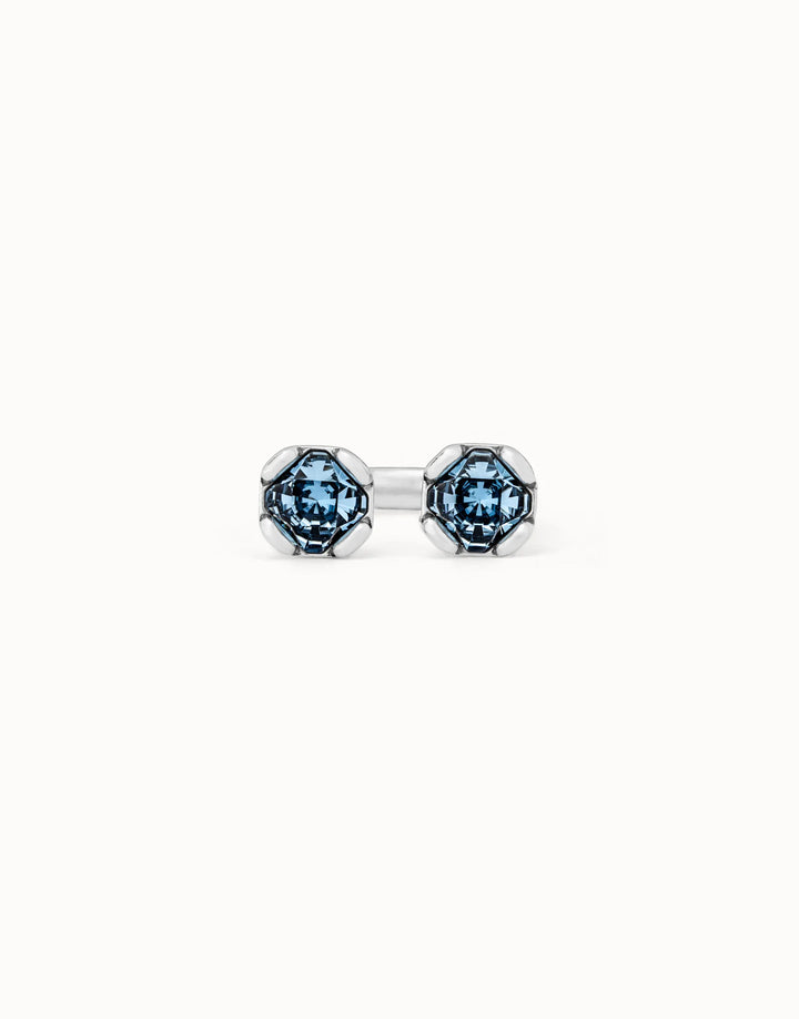 UNOde50 Silver Ring with Two Blue Crystals