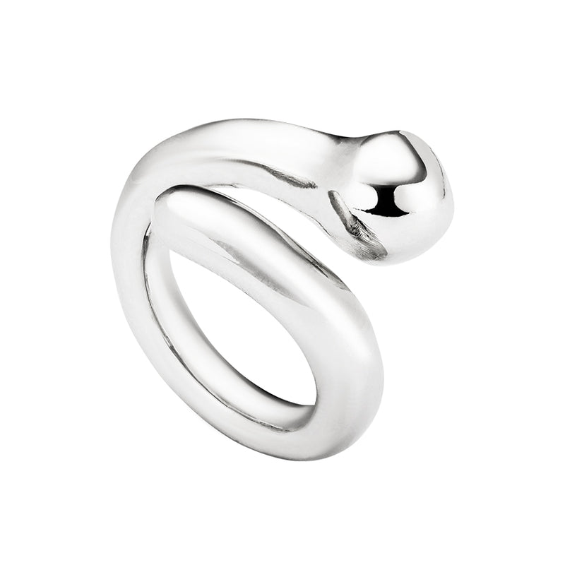 UNOde50 Open ring with a sphere - Silver
