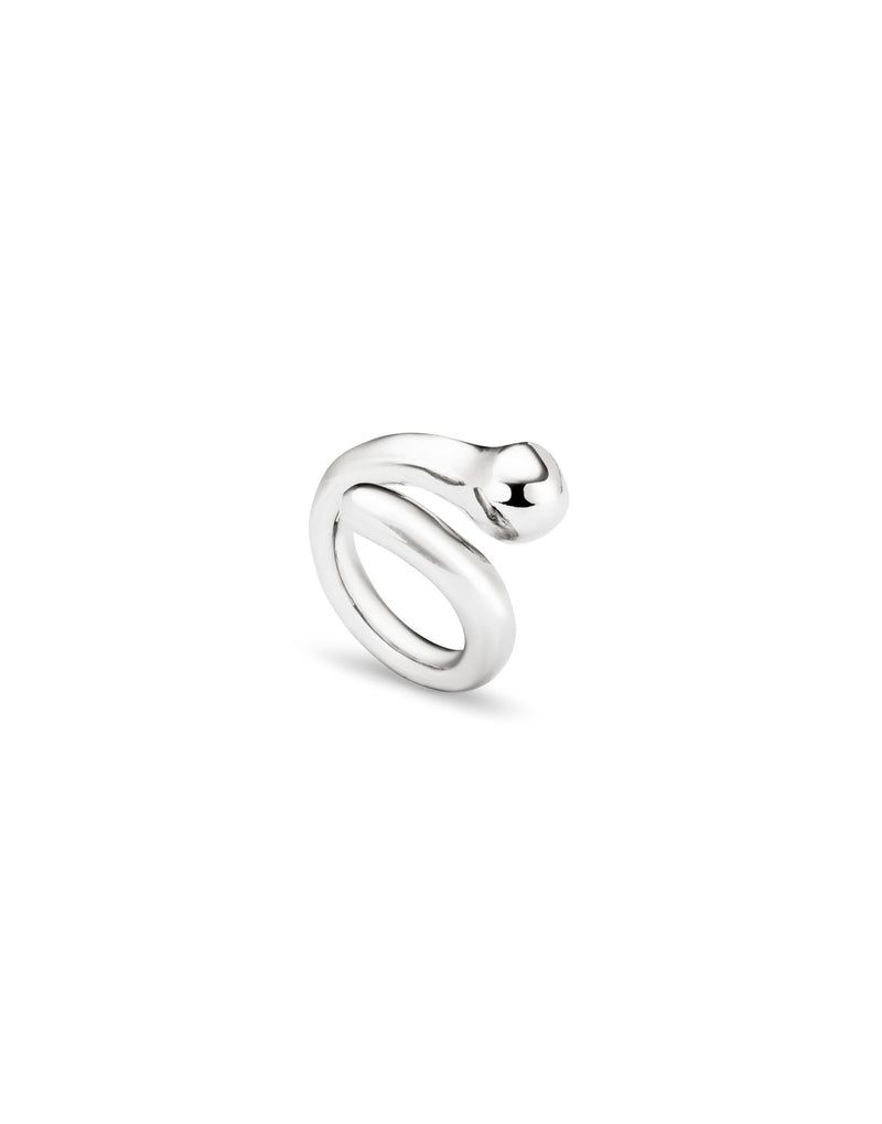 UNOde50 Open ring with a sphere - Silver