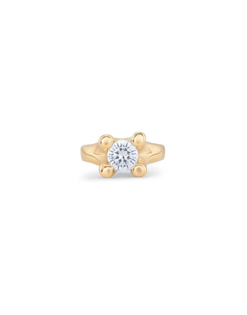 UNOde50 Ring with white cubic zirconia - Gold