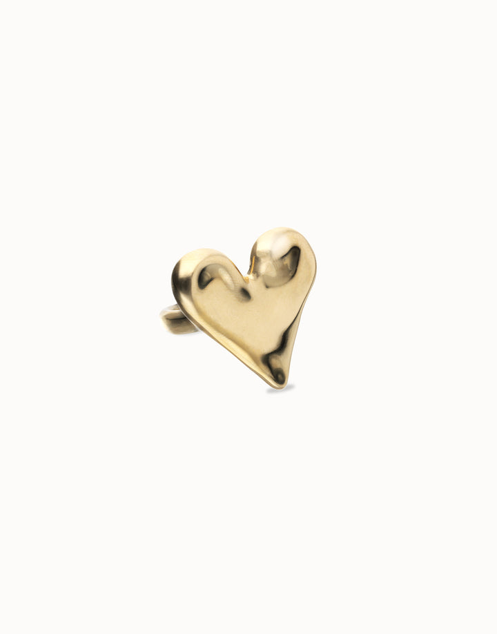 UNOde50 Maxi ring with heart shape Gold