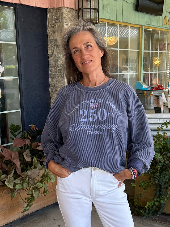 UNITED STATES OF AMERICA Cropped Thermal Vintage Pullover