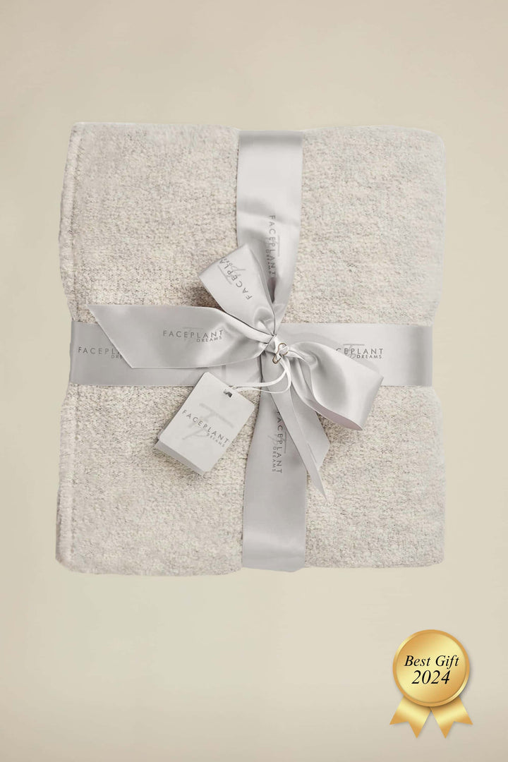 Faceplant Dreams Bamboo Plush Throw Blanket - Heathered Fog