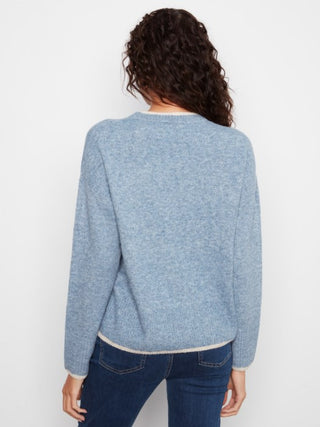 Charlie B Embroidered Heart Sweater Heather Storm