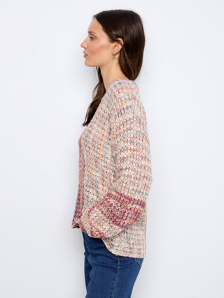 Charlie B Novelty Long Sleeve Drop Shoulder Sweater Rosebud