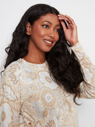 Charlie B Printed Sweater With Side Buttons Bliss