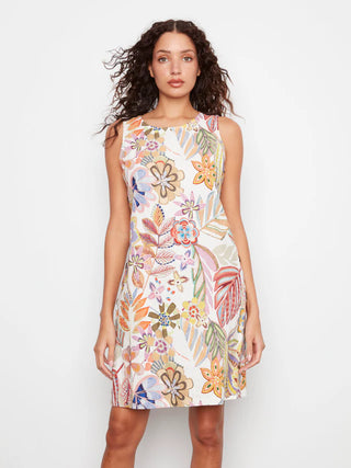 Charlie B Printed Sleeveless Linen Blend Dress - Maui