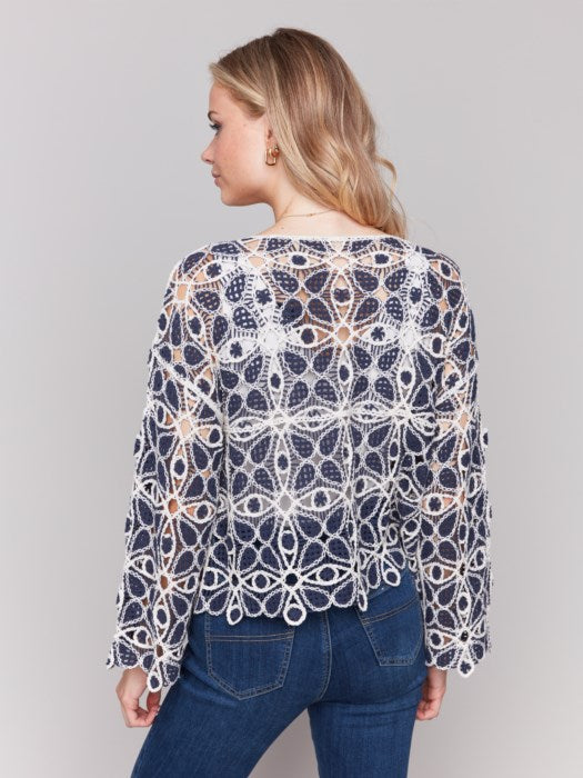 Charlie B Cotton Blend Crochet Top - Denim