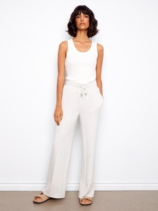Charlie B Soft Scuba Wide Leg Jogger Pants - Grey