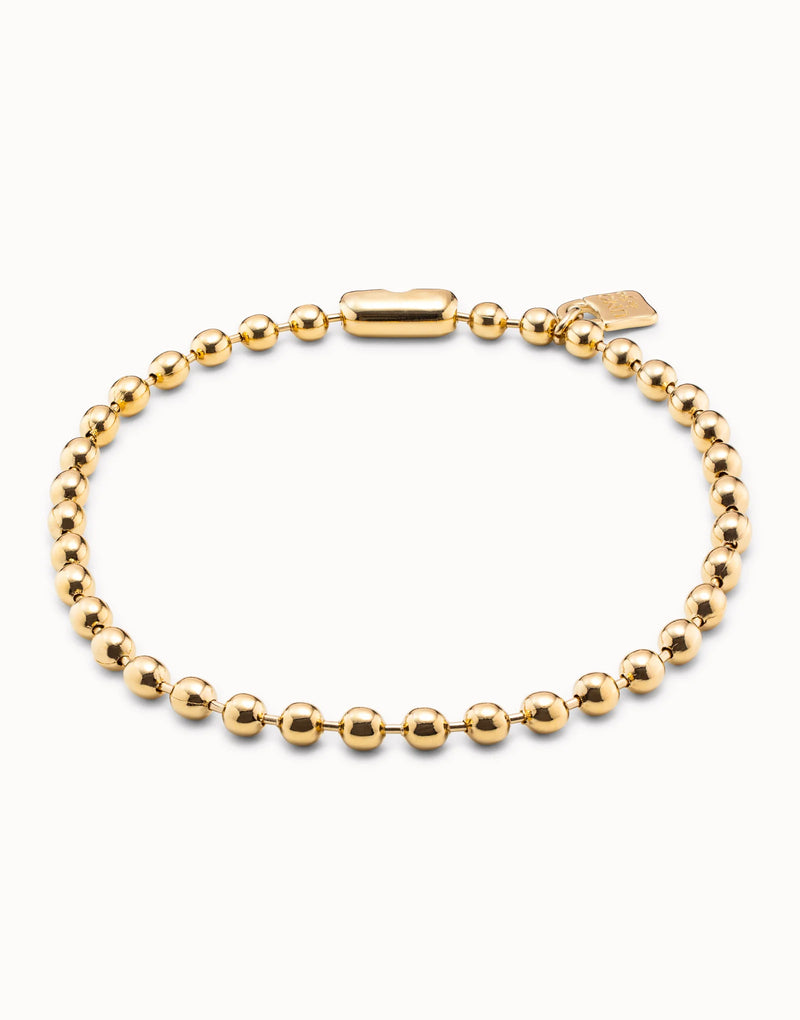 UNOde50 Short beaded necklace with padlock - Gold
