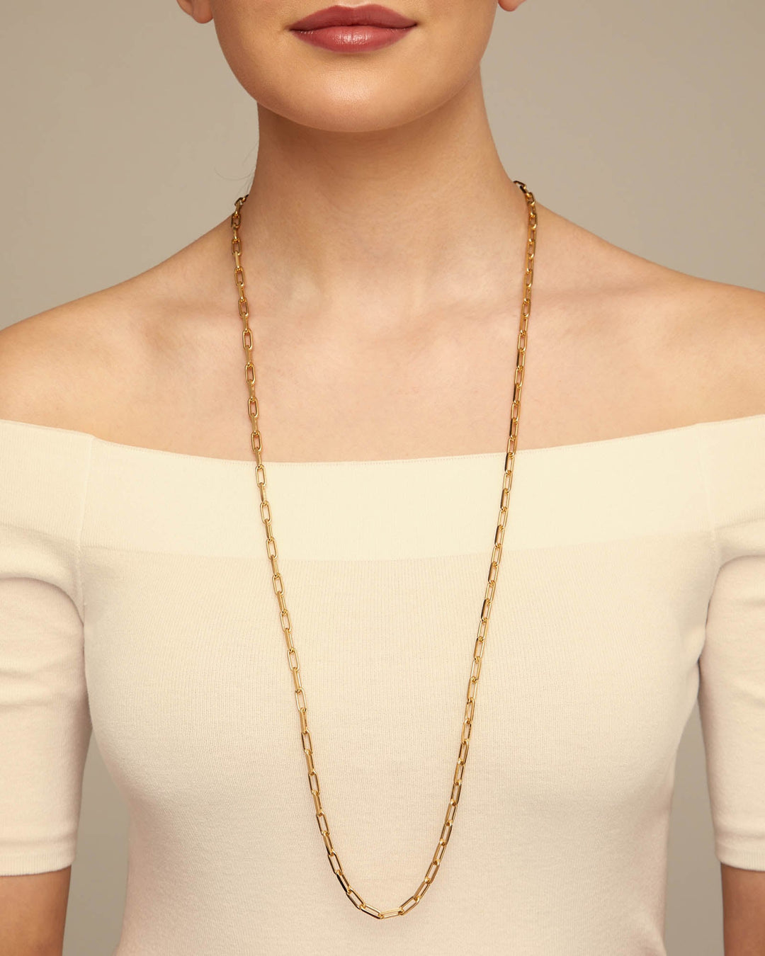 UNODe50 Long link chain necklace Gold