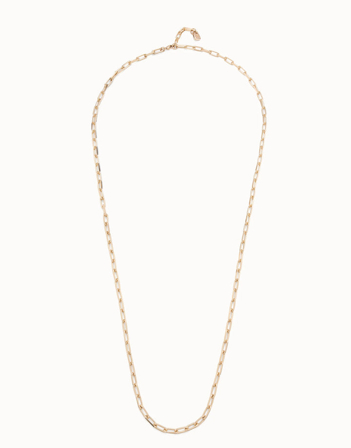 UNODe50 Long link chain necklace Gold