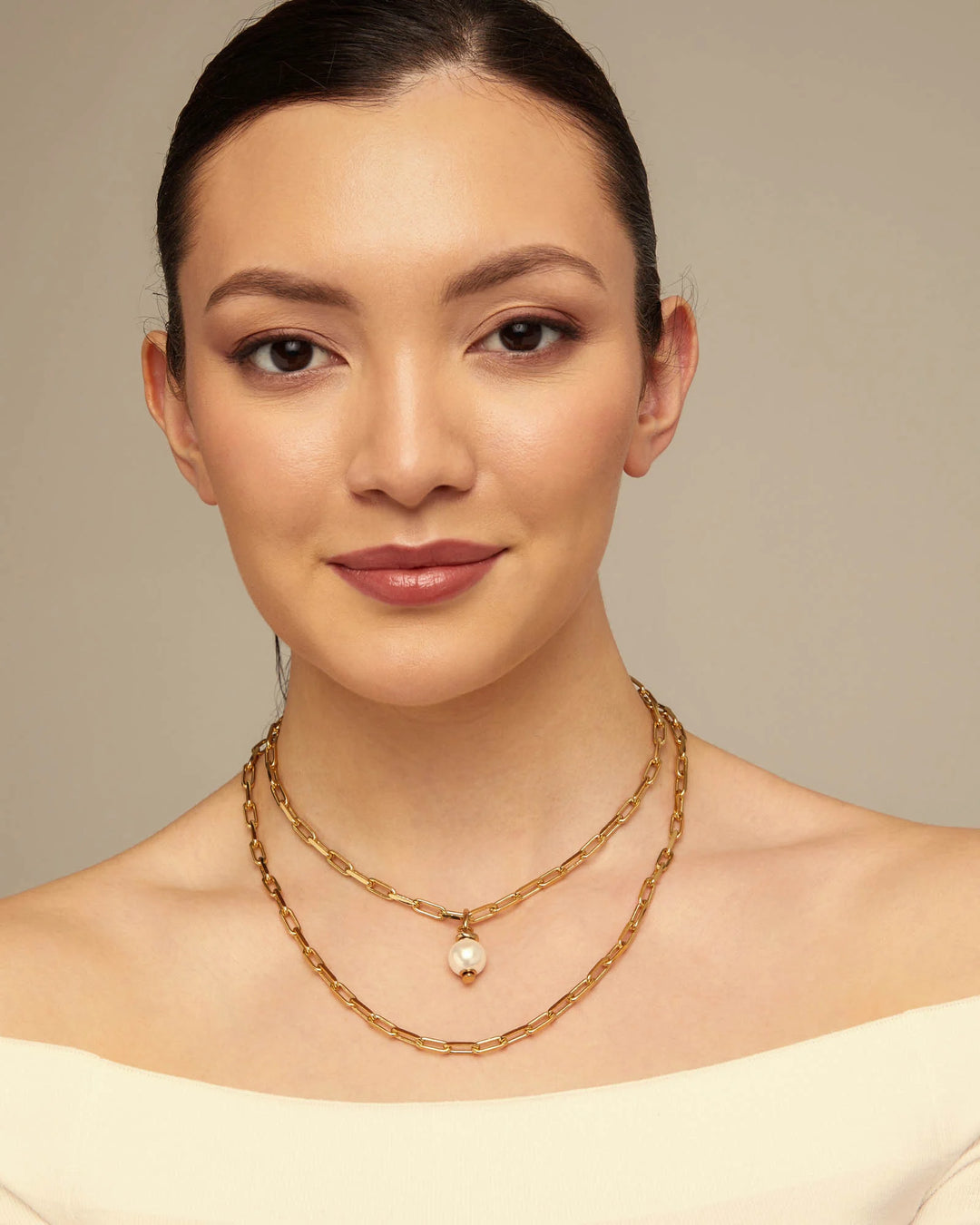 UNODe50 Long link chain necklace Gold