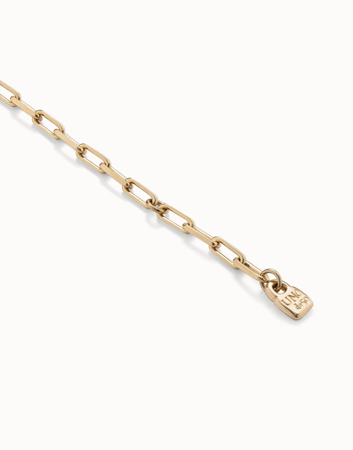 UNODe50 Long link chain necklace Gold